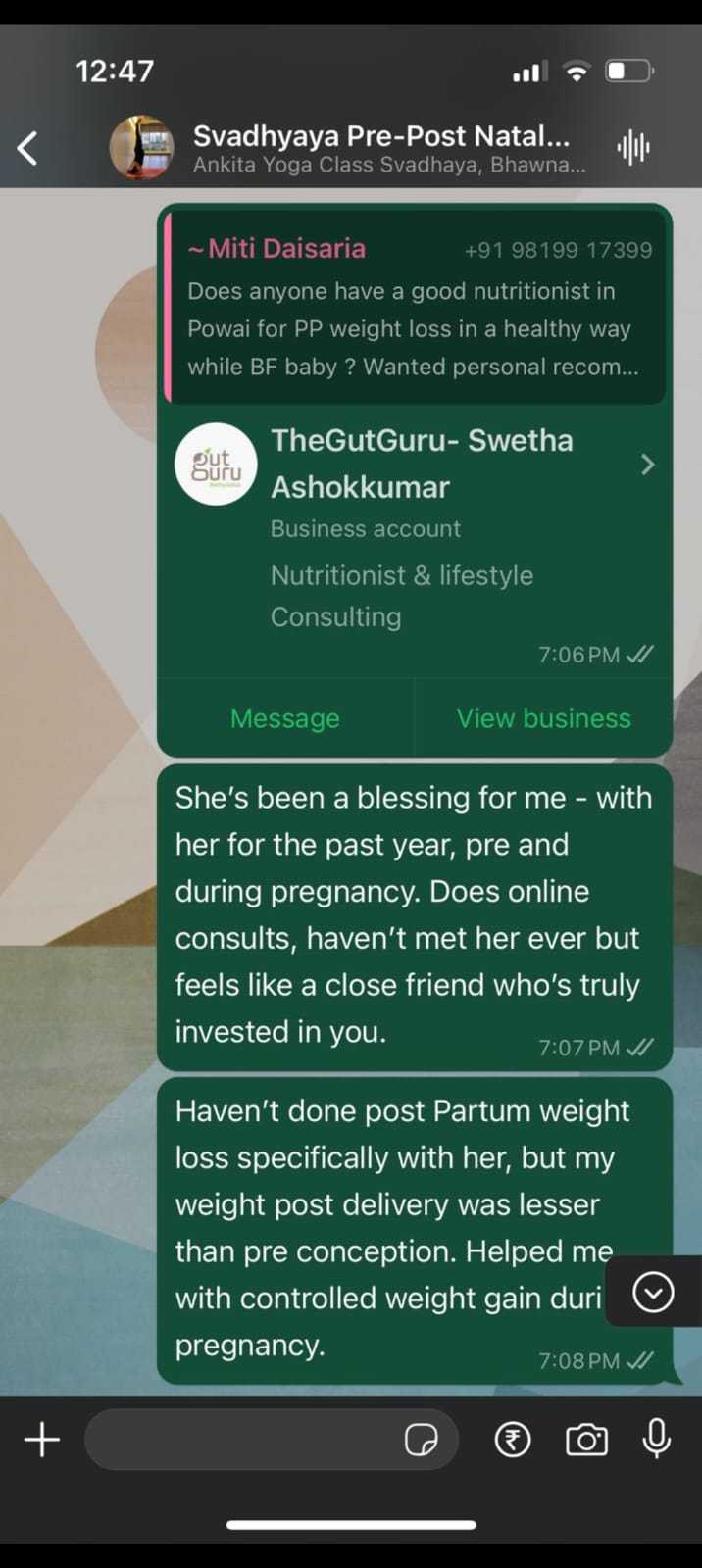 Client testimonial